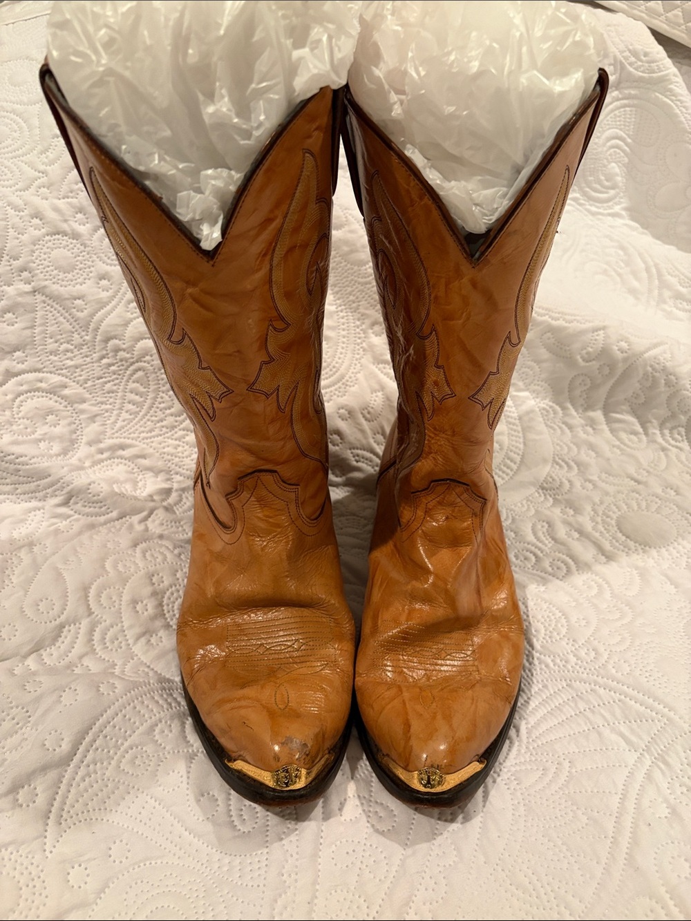 Men’s vintage Durango Tan Leather Western Cowboy Boots